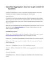 Classified Aggregators Sources to get content for backlinks