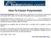 How To Factor Polynomials