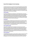 Some of the Challenges of Cloud Computing