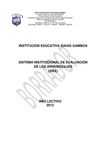 SISTEMA INSTITUCIONAL DE EVALUACIÓN DE LOS APRENDIZAJES