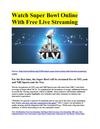 Watch Super Bowl Online With Free Live Streaming