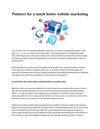 Pointers for a much better website marketing
