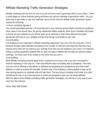 Affiliate Marketing Traffic Generation Strategies