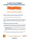 Affiche du Mois des Femmes à Forcalquier le 12 mars 2012