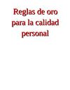 Reglas de oro para la calidad personal