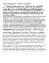 Supply Management - What Is The Benefit_