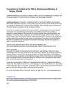 Corcentric to Exhibit at the TMC's 2012 Annual Meeting in Tampa, Florida
