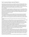 Top 5 Investment Banker Interview Problem S