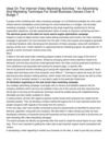 Ideal On The Internet Video Marketing Activities _ An Advertising And Marketing Technique For Small Business Owners...