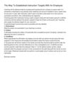 The Way To Established Instruction Targets With An Employee