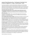 Listing Of Small Business Tips _ The Superior A Few Best Small Enterprise Suggestions To Begin Creating Wealth Today !