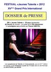 Présentation de presse Festival de musique 2012 - Montrond-les-Bains 42 - championnat et compétition internationale...