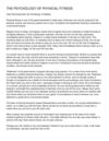 THE PSYCHOLOGY OF PHYSICAL FITNESS