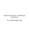 Compte rendu de l'assemblée générale du 18 Septembre 2009