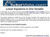 Linear Equations in One Variable