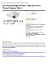 Optoma HD20 High Definition 1080P DLP Home Theater Projector