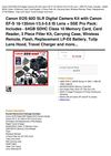 Canon EOS 60D SLR Digital Camera Kit With Canon EF-S 18-135Mm F 3.5-5.6 IS Lens + SSE Pro Pack Includes - 64GB SDHC...