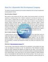 Hunt For A Reputable Web Development Company