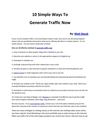 10 Simple Ways To Generate Traffic Now