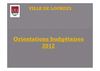 Lourdes : Orientations bugétaires 2012