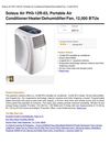 Soleus Air PH3-12R-03, Portable Air Conditioner Heater Dehumidifier Fan, 12,000 Btus