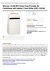 Whynter 12,000 BTU Dual Hose Portable Air Conditioner With Heater, Frost White