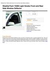 Weathertech 72290 Light Smoke Front And Rear Side Window Deflector