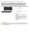 Speakercraft Amp-Bb835 Four Zone Amplifier 35W Rms X 8 Channel With Selectable Main Bus Input
