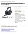 Logitech Wireless Gaming Headset G930 With 7.1 Surround Sound