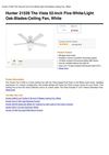 Hunter 21539 The Vista 52-Inch Five-White Light Oak-Blades-Ceiling Fan, White