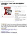 Kitchenaid 4-1 2-Quart Ultra Power Stand Mixer, Empire Red