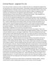 Criminal Record - Judgment For Life