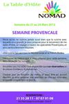 Ouverture de la table d'hôte NOMAD direction la Provence - Voici la carte