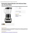 Kitchenaid 5-Speed Blenders With 48-Ounce Glass Jars, Brushed Nickel