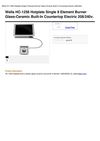 Wells HC-1256 Hotplate Single 9 Element Burner Glass-Ceramic Built-In Countertop Electric 208 240V.
