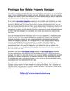 Finding a Real Estate Property Manager