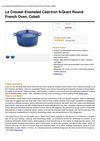 Le Creuset Enameled Cast-Iron 9-Quart Round French Oven, Cobalt