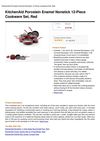 Kitchenaid Porcelain Enamel Nonstick 12-Piece Cookware Set, Red
