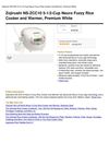 Zojirushi NS-ZCC10 5-1 2-Cup Neuro Fuzzy Rice Cooker And Warmer, Premium White