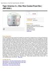Tiger America 3 C. Elec Rice Cooker Food Ste