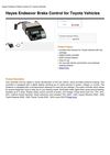 Hayes Endeavor Brake Control For Toyota Vehicles