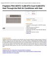 Frigidaire FRA14EHT2 14,000 BTU Cool 10,600 BTU Heat Through-The-Wall Air Conditioner With Heat