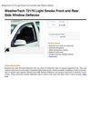 Weathertech 72170 Light Smoke Front And Rear Side Window Deflector