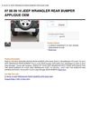 07 08 09 10 JEEP WRANGLER REAR BUMPER APPLIQUE OEM