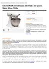 Kitchenaid K45SS Classic 250-Watt 4-1 2-Quart Stand Mixer, White