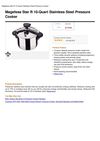 Magefesa Star R 10-Quart Stainless Steel Pressure Cooker