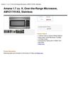 Amana 1.7 Cu. Ft. Over-The-Range Microwave, AMV2174VAS, Stainless