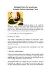 5 Simple Ways To Accelerate Acoustic Guitar Learning Curve