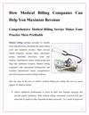 How Medical Billing Companies Can Help You Maximize Revenue