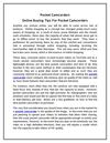 Online Buying Tips For Pocket Camcorders